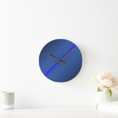 Horloge Ronde Ligne bleue mince (Maison)