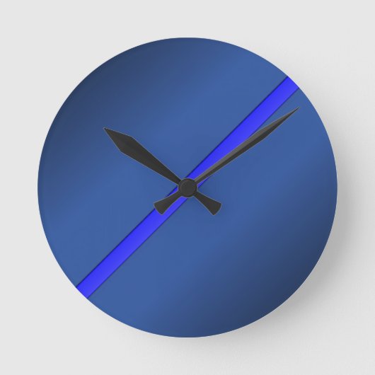 Horloge Ronde Ligne bleue mince (Recto)