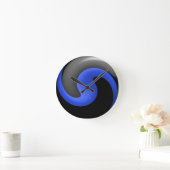 Horloge Ronde Ligne bleue mince (Maison)