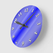 Horloge Ronde Ligne bleue mince (Angle)