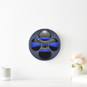 Horloge Ronde Ligne bleue mince (Maison)