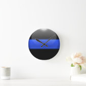 Horloge Ronde Ligne bleue mince (Maison)