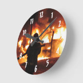 Horloge Ronde Ligne de pompier (Angle)