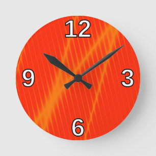 Horloge Ronde Lignes à rayon laser oranges de regard sur