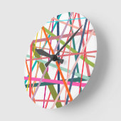 Horloge Ronde Lignes colorées (Angle)