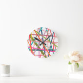 Horloge Ronde Lignes colorées (Maison)