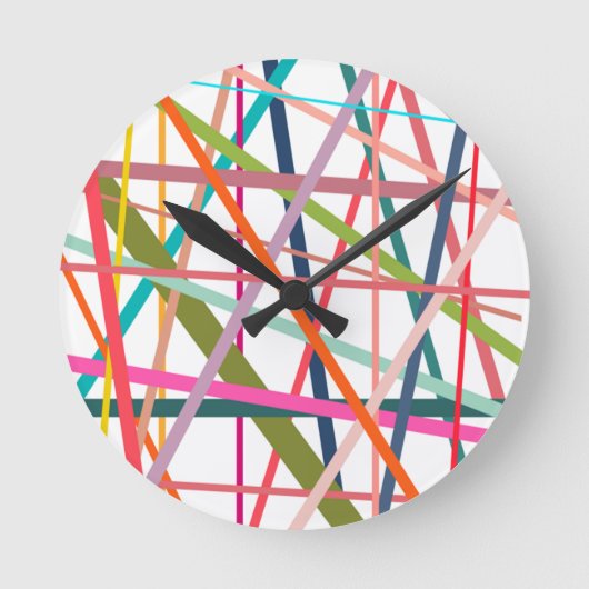 Horloge Ronde Lignes colorées (Recto)