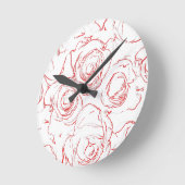 Horloge Ronde Lignes directrices de Red Roses (Angle)