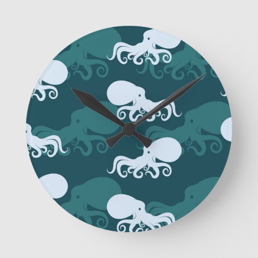 Horloge Ronde Lignes Du Motif Octopus (Recto)