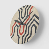 Horloge Ronde Lignes graphiques orange et bleu (Angle)