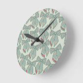 Horloge Ronde Lignes vertes Sage (Angle)