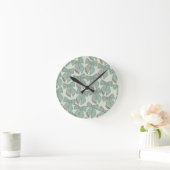 Horloge Ronde Lignes vertes Sage (Maison)