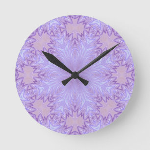 Horloge Ronde Lilac Silk Christmas Abstract