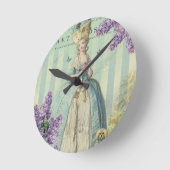 Horloge Ronde Lilas au printemps (Angle)