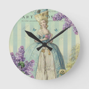Horloge Ronde Lilas au printemps