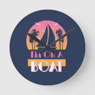 Horloge Ronde L'île Lonely - I'm On A Boat