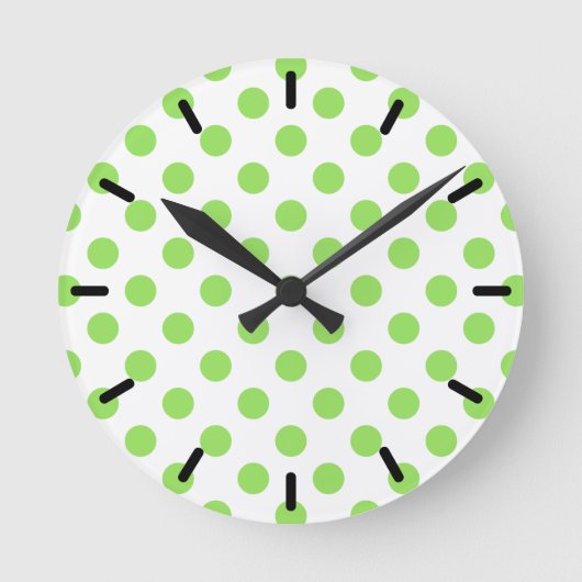 Horloge Ronde Lime et pois blancs (Recto)