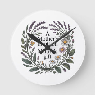 Horloge Ronde L'intuition d'une mère est le cadeau de la nature