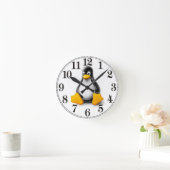 Horloge Ronde Linux Tux le pingouin (Maison)
