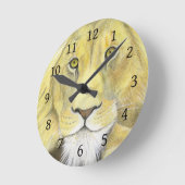 Horloge Ronde Lion africain (Angle)