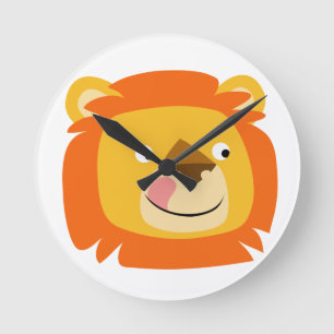 Horloge Ronde Lion caricature doux Yummy