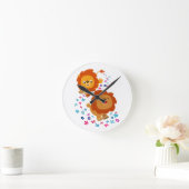 Horloge Ronde Lions mignons de bande dessinée dans l'horloge (Maison)