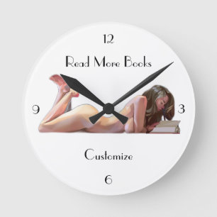 Horloge Ronde Lire plus Livres Thunder_Cove 