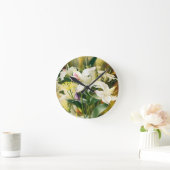 Horloge Ronde Lis blancs en fleurs (Maison)