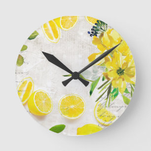 Horloge Ronde Listeux citrons