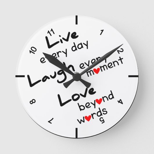 Horloge Ronde Live, Laugh, Love Design Wall clock (Recto)