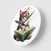 Horloge Ronde Livre de lecture Cat (Angle)