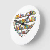 Horloge Ronde Livres cool Lecture Hommes Femmes Livre Lover Lite (Angle)