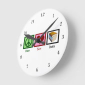 Horloge Ronde Livres Peace Love (Angle)