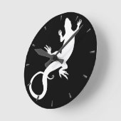 Horloge Ronde Lizard Clock Cute Reptile Art (Angle)