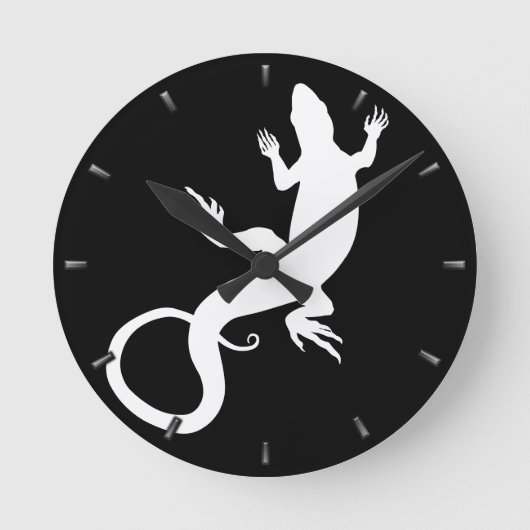 Horloge Ronde Lizard Clock Cute Reptile Art (Recto)