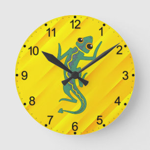 Horloge Ronde Lizard vert Buggi Clipart Artistique-27847