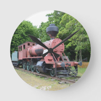Horloge Ronde Locomotive à vapeur américaine vintage