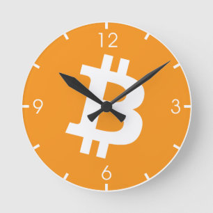 Horloge Ronde Logo Bitcoin Cryptomonnaie