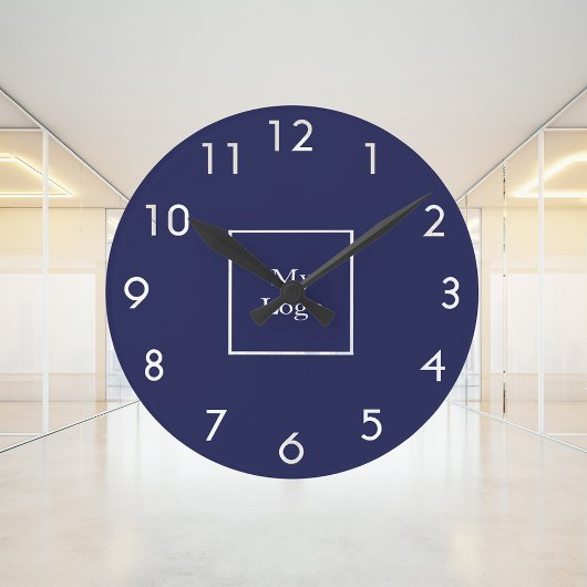 Horloge Ronde logo commercial bleu marine