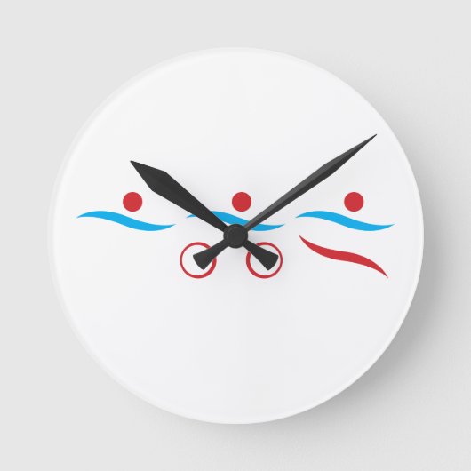 Horloge Ronde Logo cool moderne Triathlon 24 heures sur 24 (Recto)