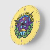 Horloge Ronde Logo d'académie de Kinzville (Angle)