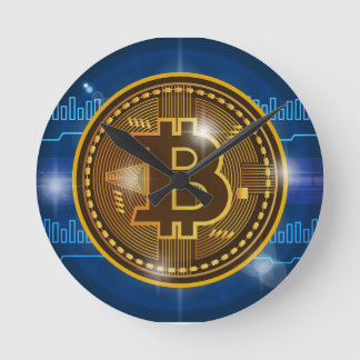 Horloge Ronde Logo de Bitcoin et conception frais de graphique