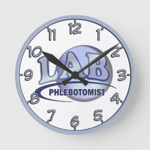 Horloge Ronde LOGO de bleu d'amusement de PHLEBOTOMIST