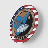 Horloge Ronde Logo de correction de mission d'Apollo 1 (Angle)