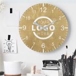 Horloge Ronde Logo de Custom Company<br><div class="desc">Add your custom corporate logo to create a wall clock. Makes a great promotional giveaway or corporate gift for customers,  vendor,  employees or other special people. choose from different clock shapes and sizes. No minimum quantity,  no setup fees.</div>