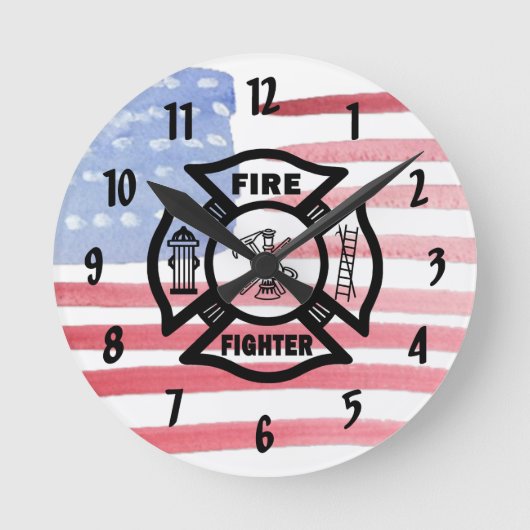 Horloge Ronde Logo de Firefighter Fire Dept (Recto)