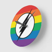 Horloge Ronde Logo de Flash Rainbow (Angle)