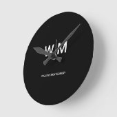 Horloge Ronde Logo de marque noire | Entreprise (Angle)