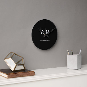 Horloge Ronde Logo de marque noire Entreprise