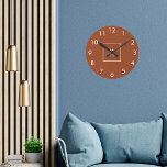 Horloge Ronde Logo d'entreprise orange vif<br><div class="desc">Un arrière - plan orange brûlé,  couleur terre cuite. Personnalisez et ajoutez le logo de votre entreprise. Numéros de l'horloge blanche.</div>